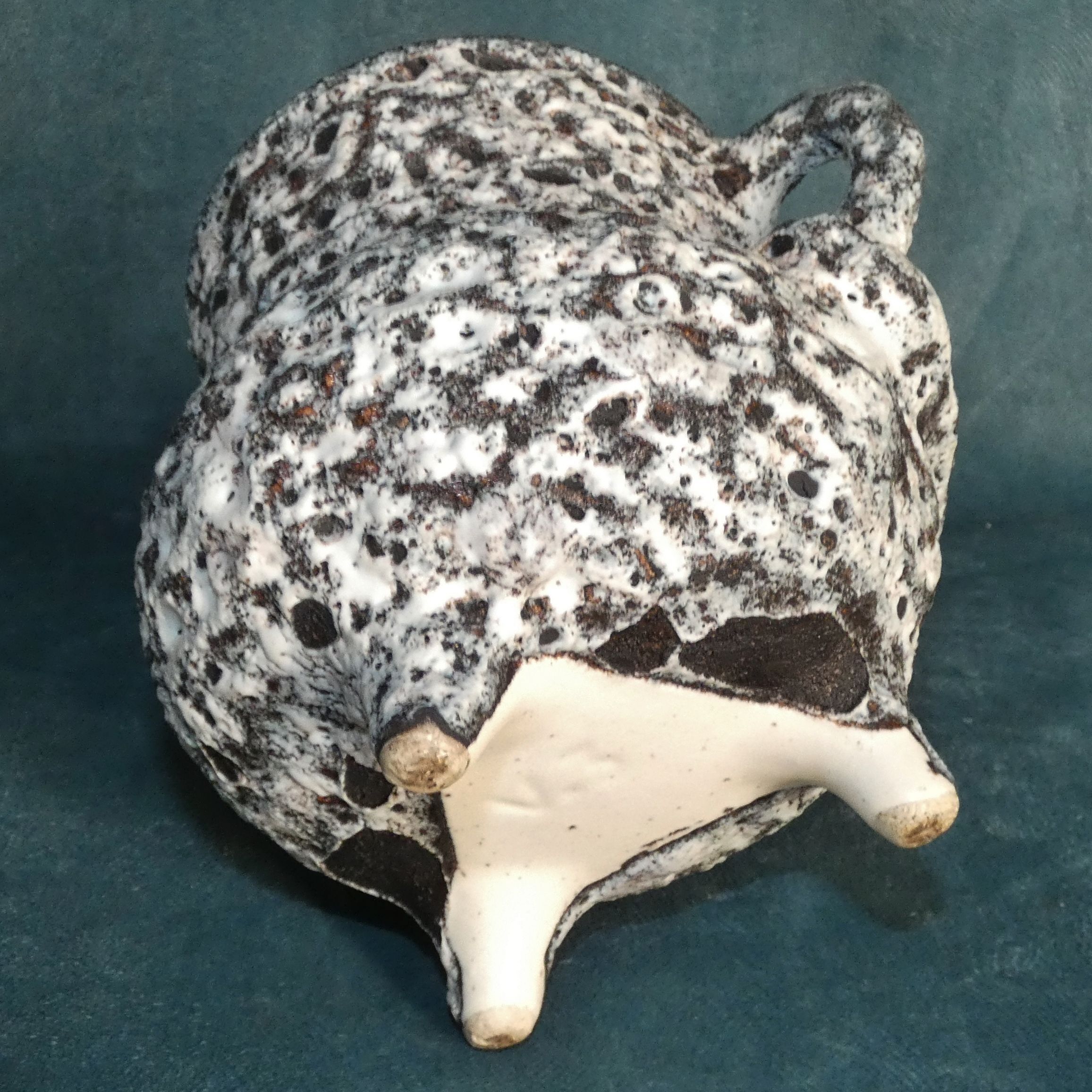 Vase planter cover-pot tripod Ceramic Fat Lava DLG M. Giuge, Vallauris 1960