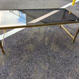 Table basse vintage plateau verre