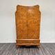 Cubist Art Deco wardrobe in burl 1940s modernist design