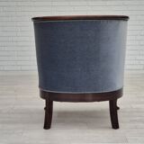 Années 1950, chaise longue danoise, état d'origine, meuble en laine bleu clair.