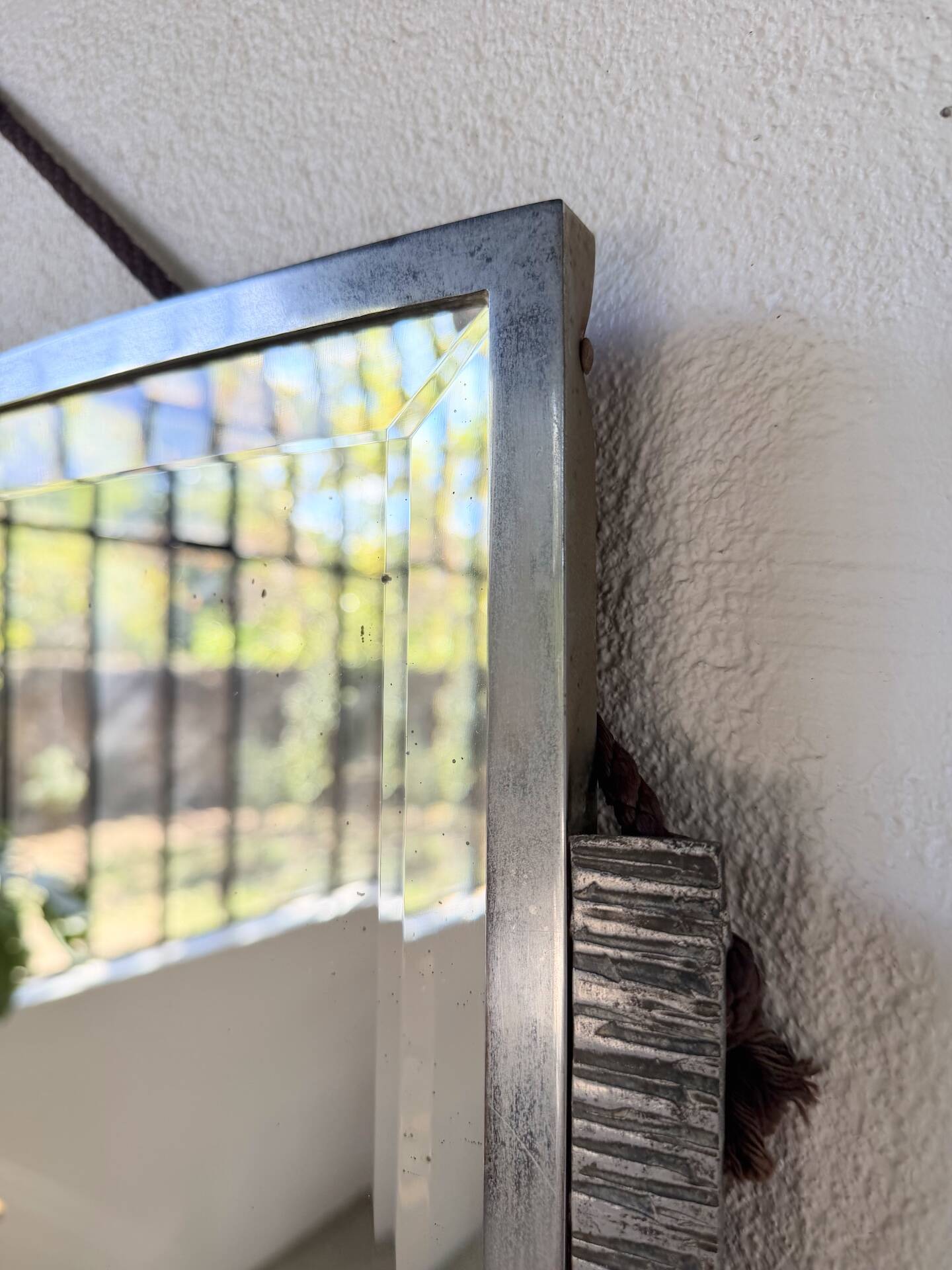 Art Deco silver-plated metal mirror 1930
