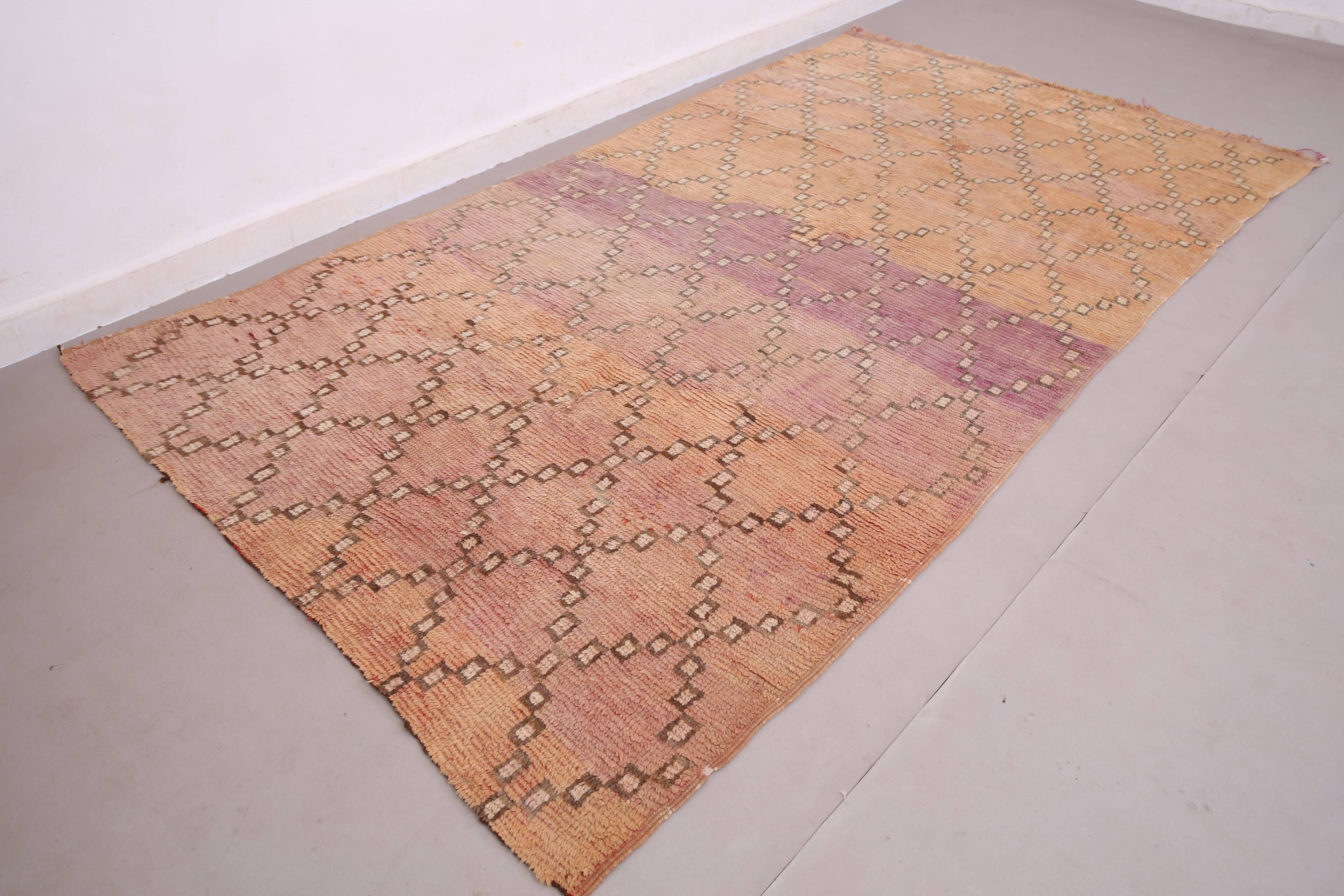 Peach Vintage Moroccan rug 164 x 308 cm - Berber Wool Rug - Handmade Rug