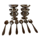Lot de 6  petites coupes à glace Guy Degrenne en inox avec ses 6 cuillers
