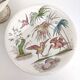 Three porcelain potters decoration heron and bamboo