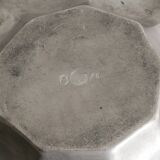 Vintage Swedish Modern Pewter Floral Dish by Estrid Ericson, 1920s