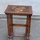 3 nesting tables in Art Nouveau style, made of solid wood and marquetry from the 19th century.