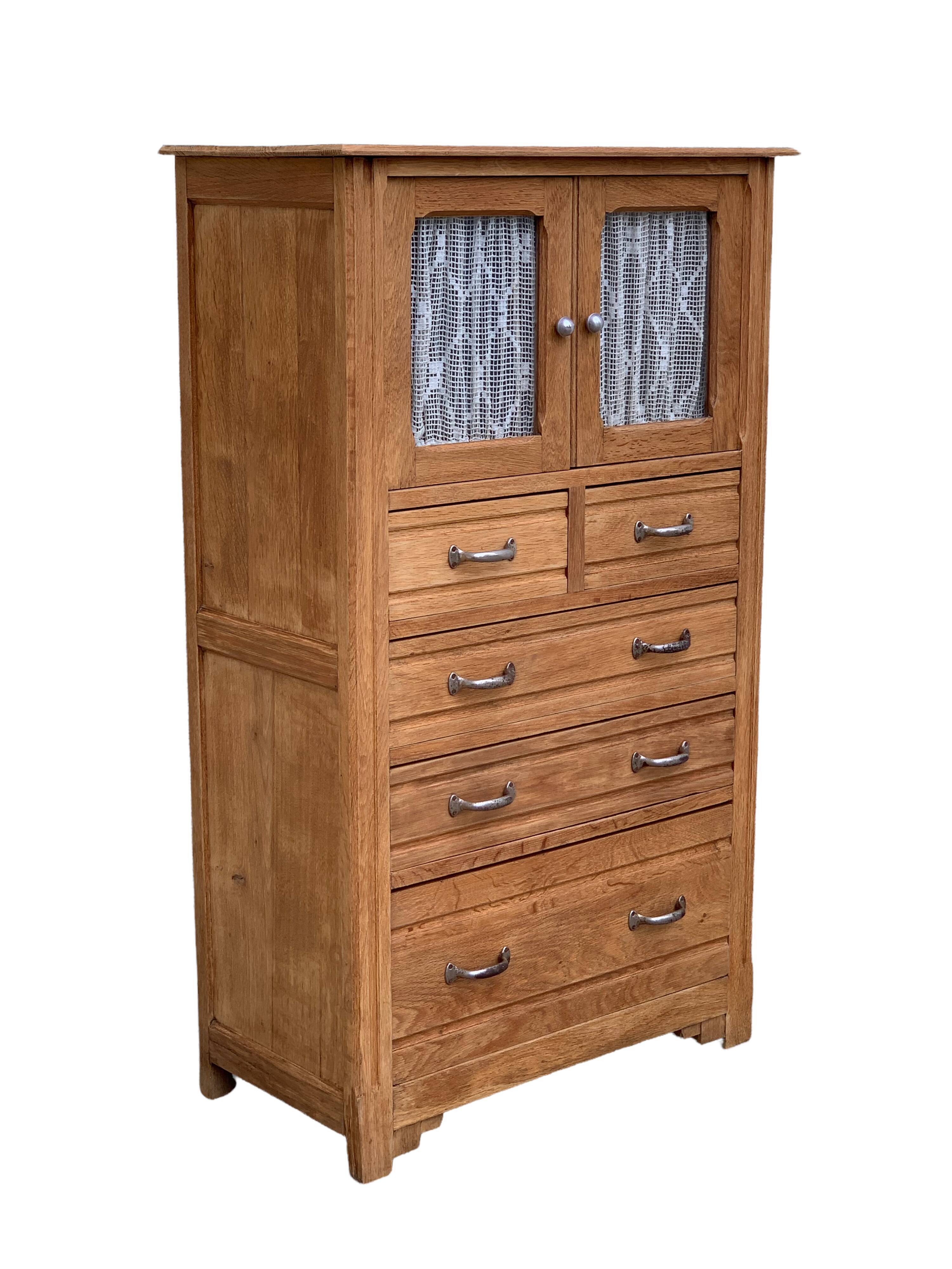 Buffet parisien vitré 1920 bois brut massif
