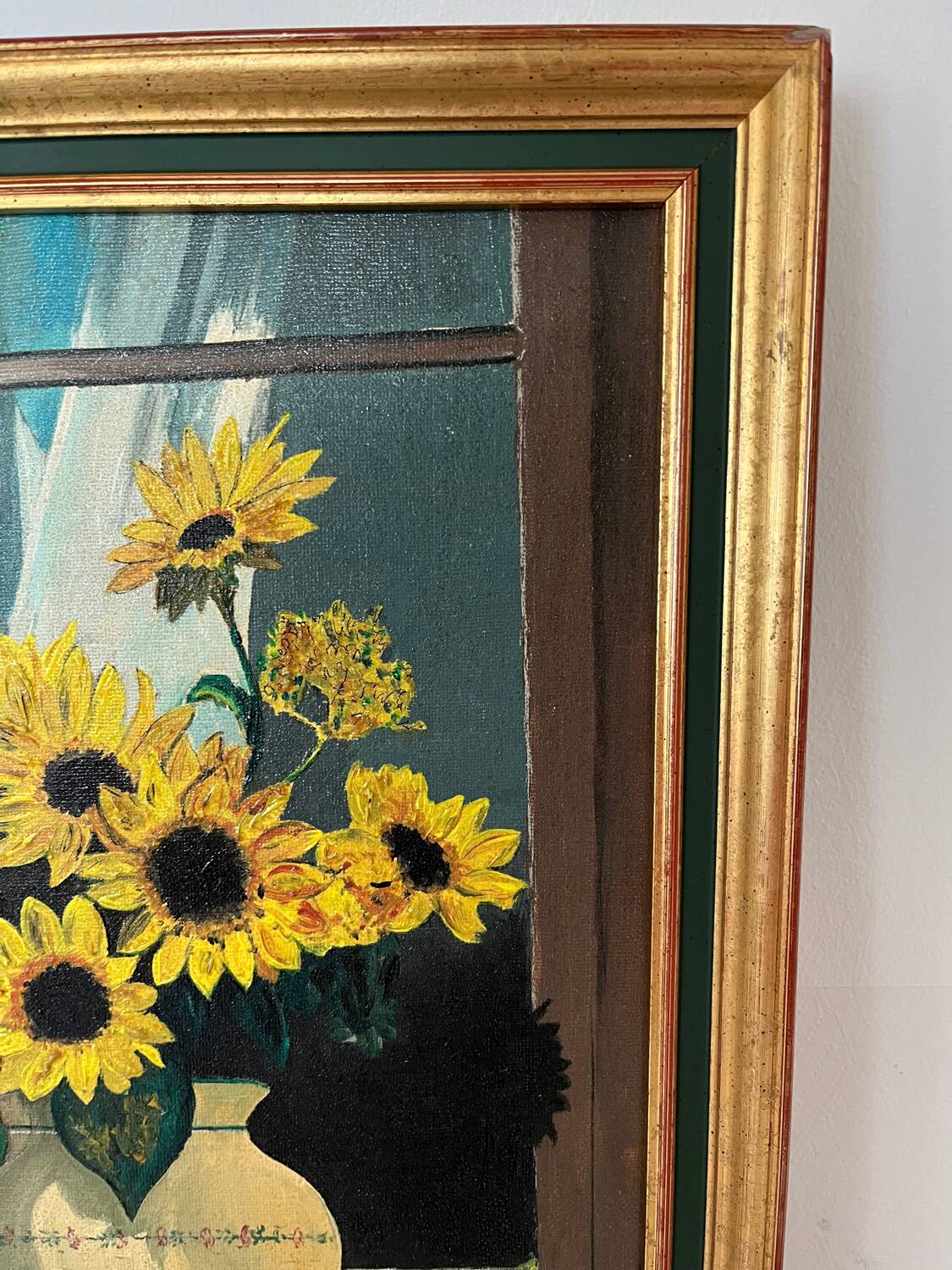 Oil on canvas sunflowers
