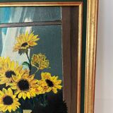 Oil on canvas sunflowers
