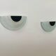 Pair of vintage wall lights, sandblasted perspex and black metal, Italy, 1980
