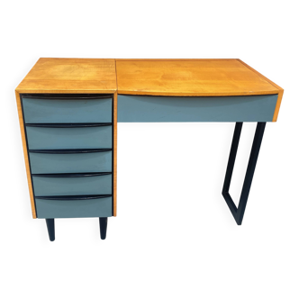 Coiffeuse avec tiroirs de rangement et miroir rabattable