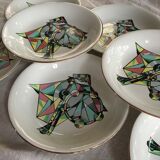 Old plates Cubists Sarreguemines