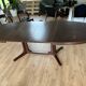 Baumann oval extendable dining room table and 6 Baumann Sled chairs known as gondola