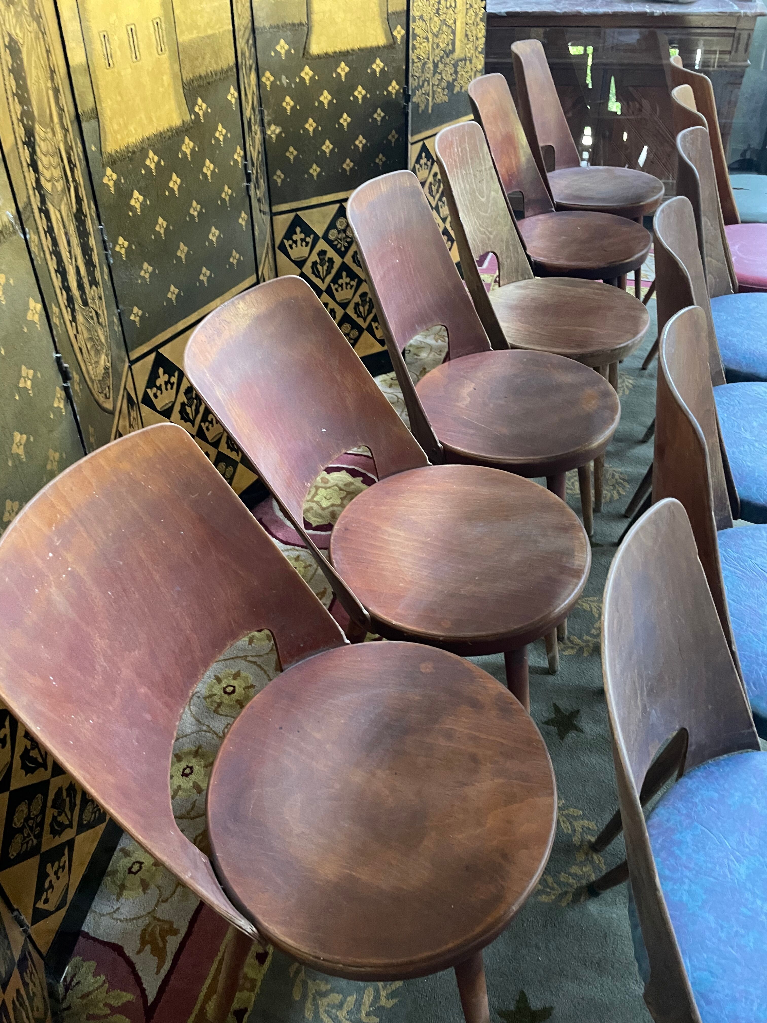 Suite of 12 chairs bistro Bauman "Mondor"