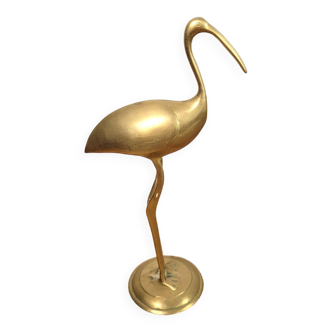 Brass heron statuette