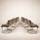Guido Faleschini Italian Astro Chrome and Taupe Suede Armchairs for i4 Mariani