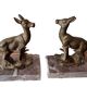 Art deco deer bookends on marble from the 70s