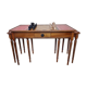 Louis Philippe style chess table and chess game with leather and wood tablets
