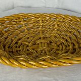 Ocher-colored ceramic basket