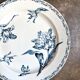 Large round Lunéville plate in blue ironstone, "Tulip" service.