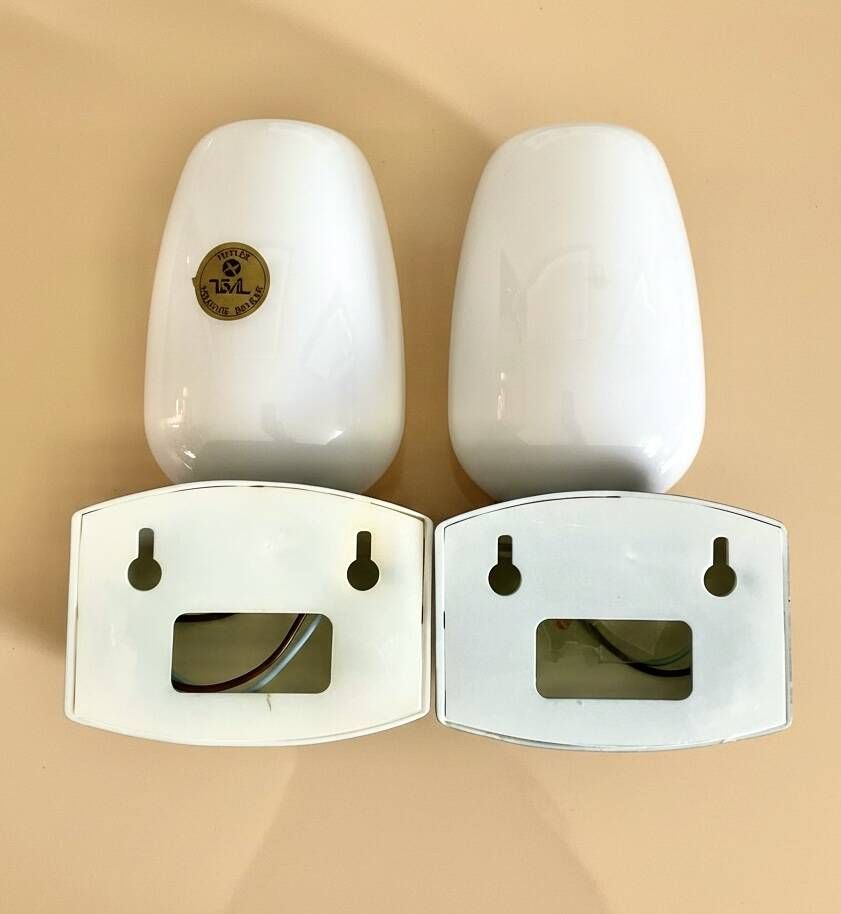 Pair of blue vintage Tovi wall lights Mid Century Modern/Space Age opal