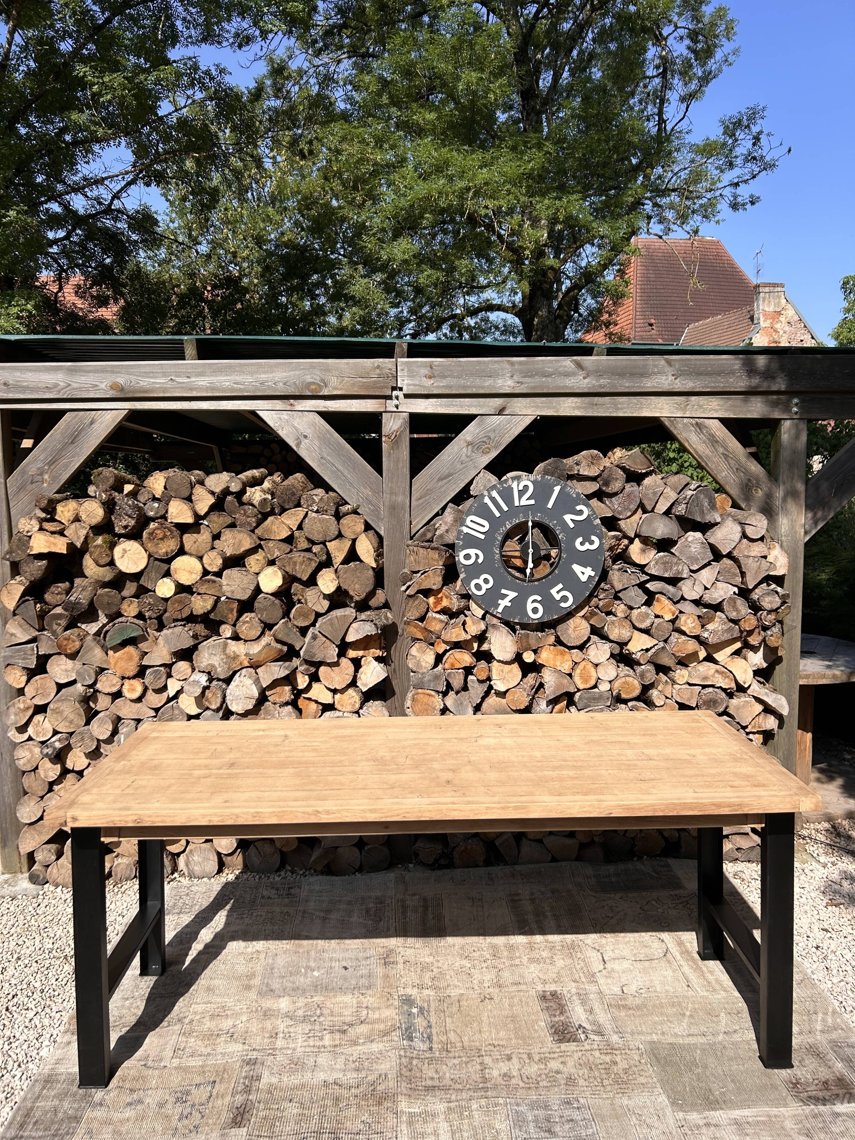 High table, island in wood and metal