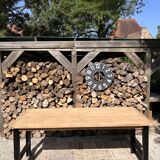 High table, island in wood and metal