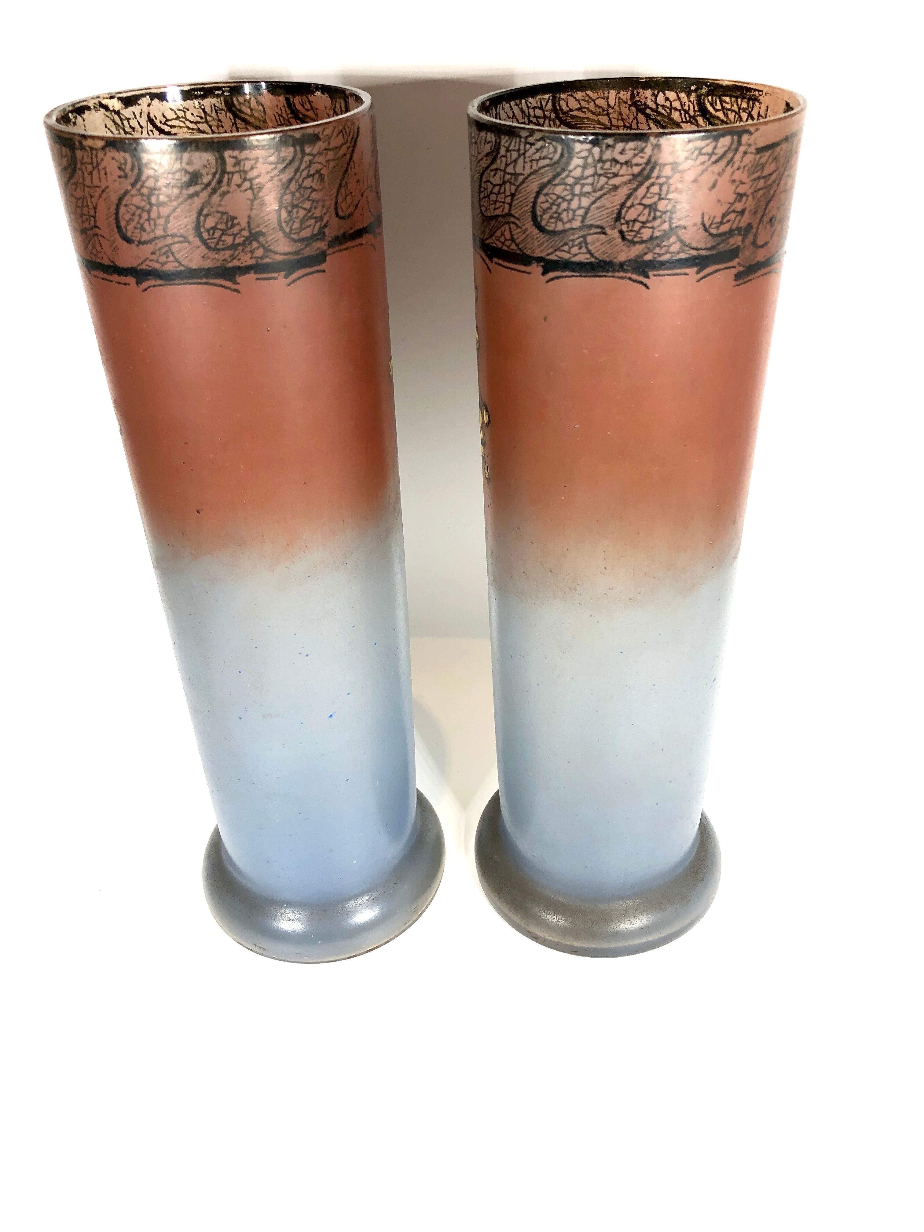 Pairs of art nouveau vase Legras