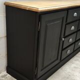 Craft furniture black patina two doors and eight drawers
