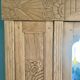 Solid raw oak wardrobe with Art Deco mirror