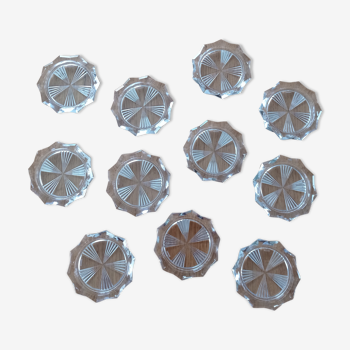 Lot de 11 sous verres en verre