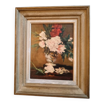 Peony vase painting