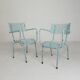 Lot de 2 chaises de jardin industrielles en acier avec accoudoirs, années 1950