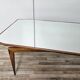 1950s wooden dining table with mirrored top