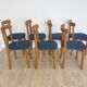 Set of 7 Vintage Calligaris Dining Chair: 1990s Italian Wooden Artek Style