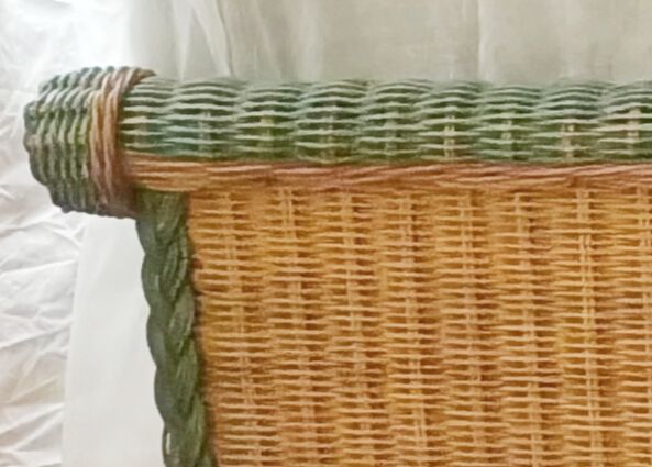 140cm headboard in vintage rattan