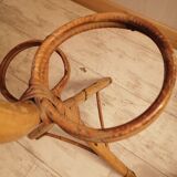 Plant holder bamboo rattan snake vintage