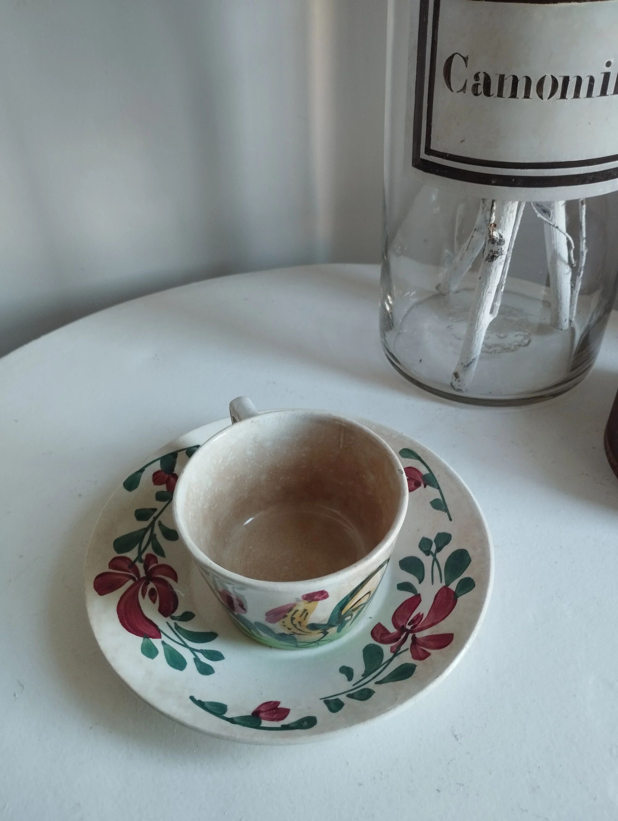Cup and saucer Creil & Montereau "Rooster"