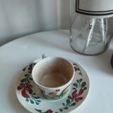 Cup and saucer Creil & Montereau "Rooster"