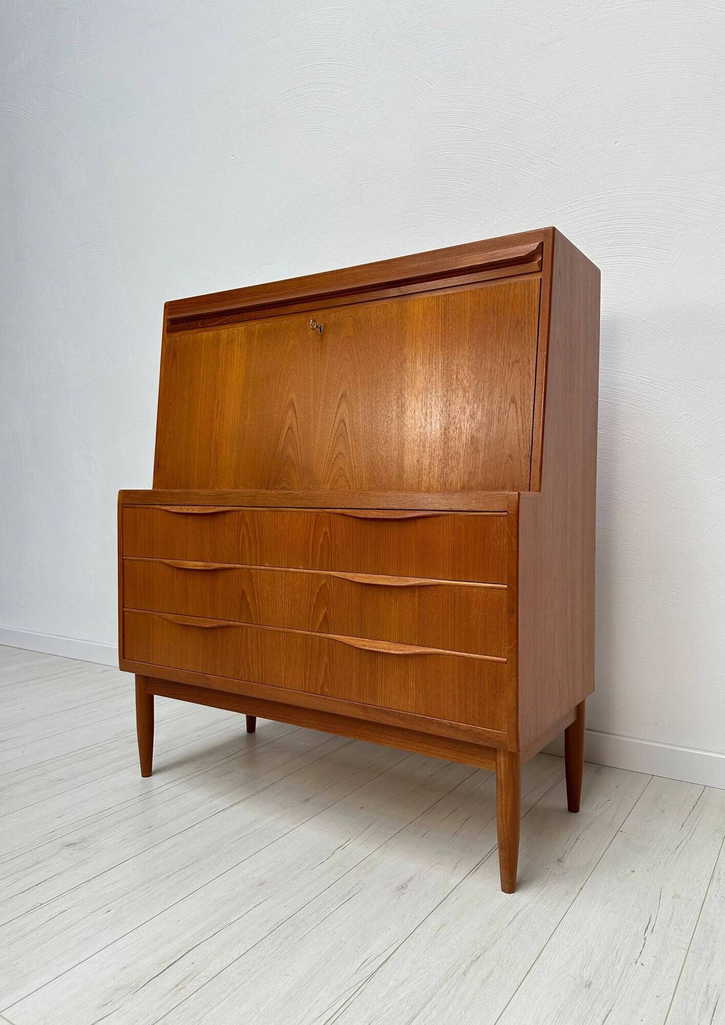 1960s Vintage Danish Teak Secretary by Erling Torvits for Klim Møbelfabrik
