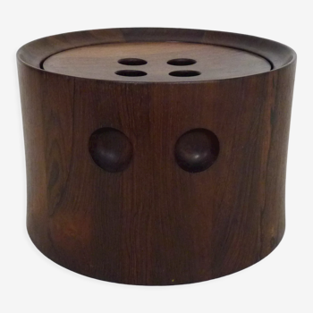 Rosewood ice bucket with staves by Richard Nissen Denmark. Year 60