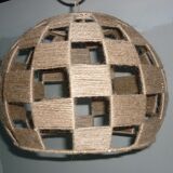 Checkered jute wire lampshade for suspension