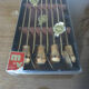 8 cocktail spoons bamboo sleeves gilded with gold late 50s 60s