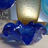 Vintage cobalt blue Murano ashtray