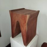Brutalist monoxyl wooden stool