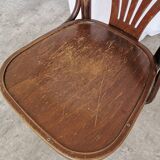 Chaise de salle à manger vintage en bois courbé : fauteuil style Thonet du milieu du siècle