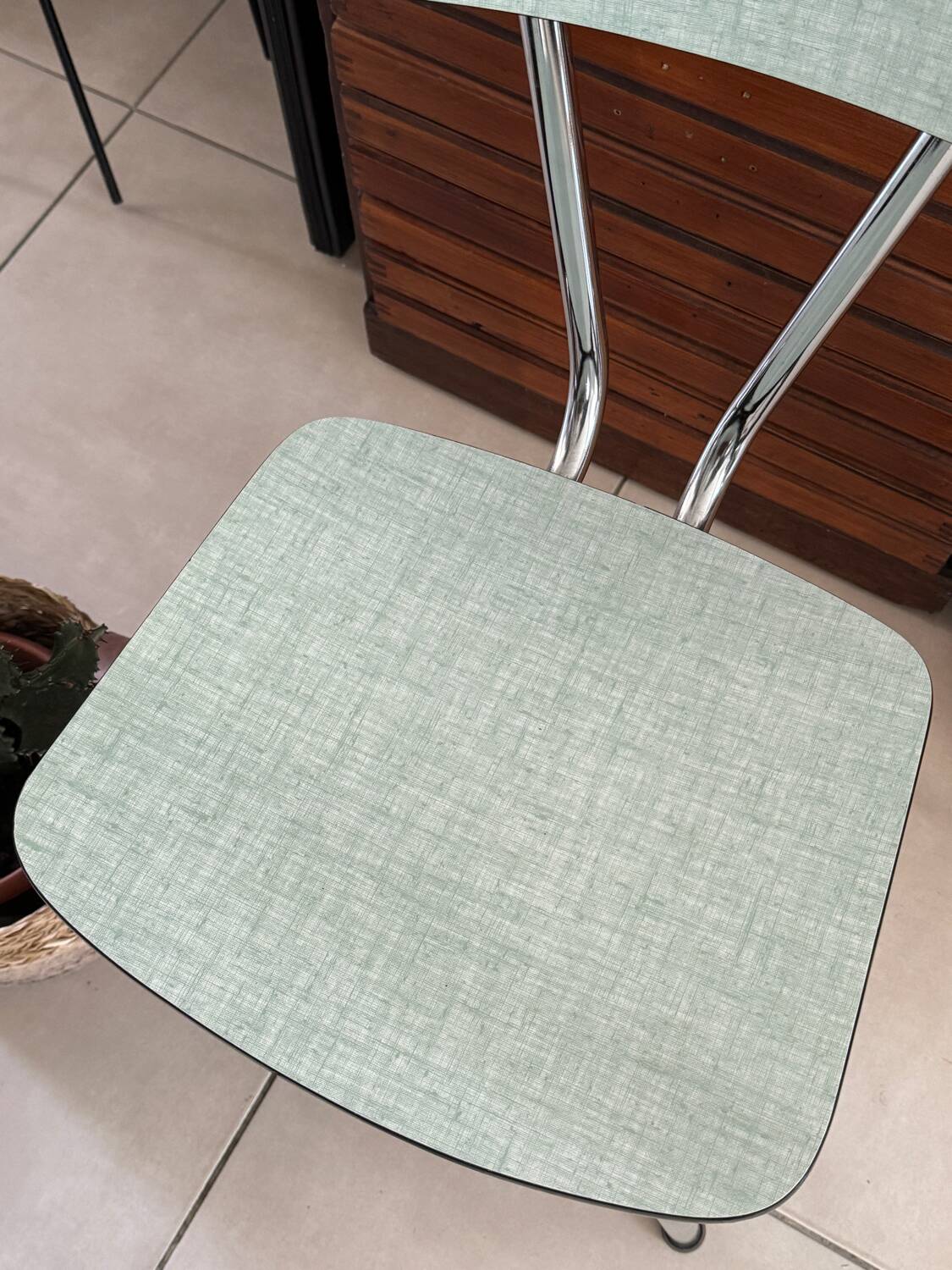 Vintage green Formica chair