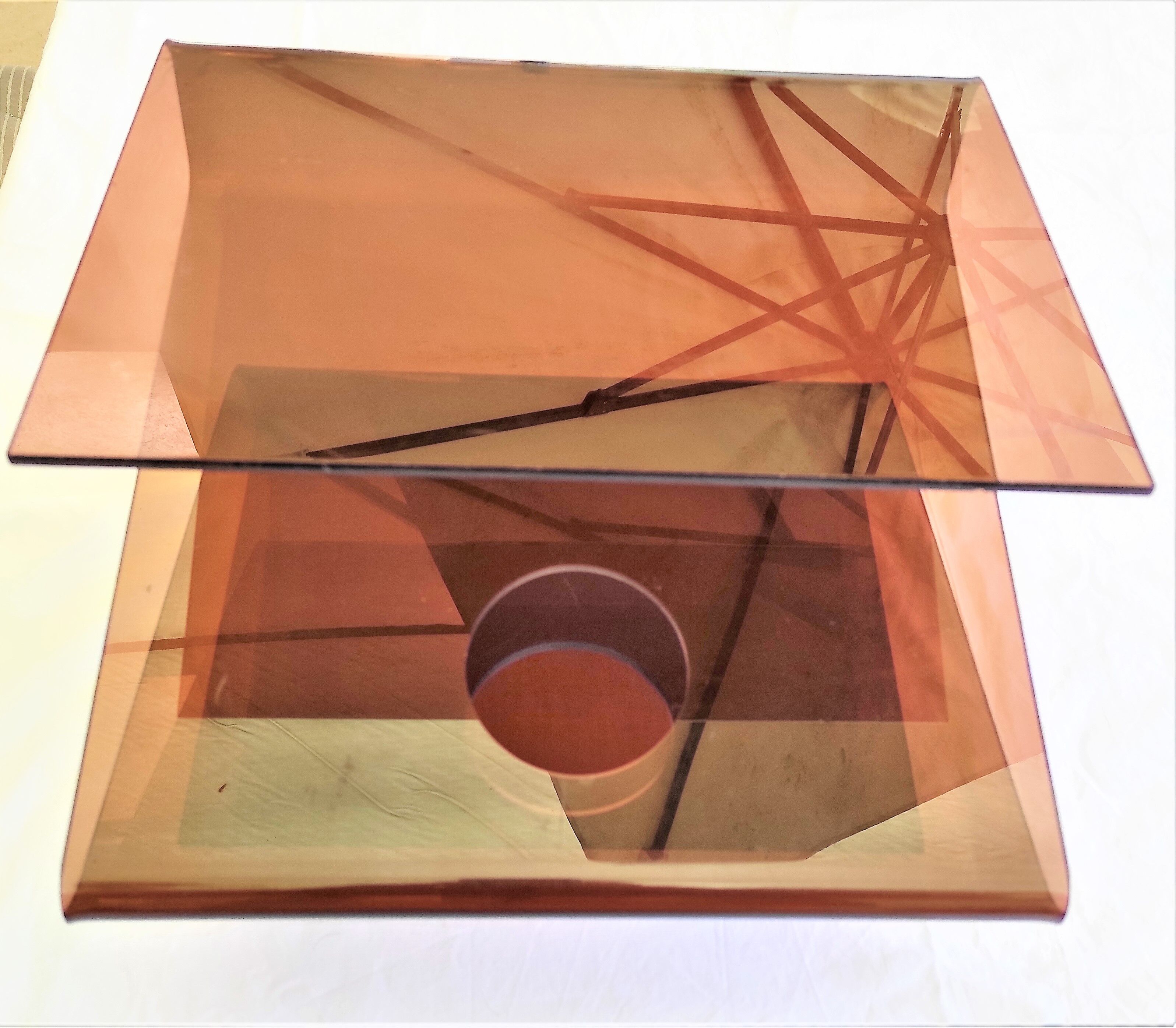 Plexiglass magazine door in brown smoke color from 1970
