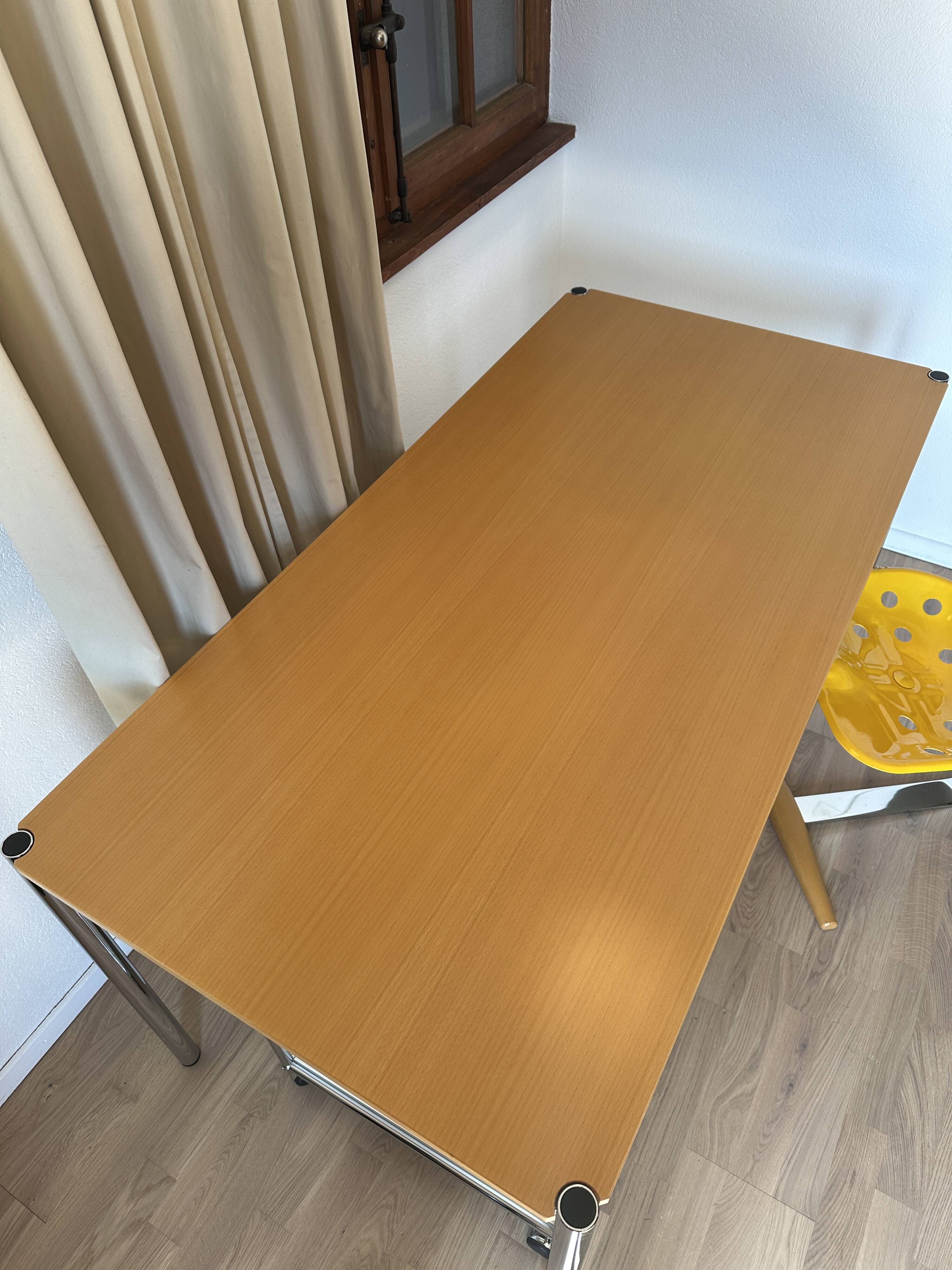 USM Haller desk in natural varnished beech veneer