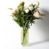 Vintage Yellow Pressed Glass Vase Gallo by Rune Strand / Sweden / 1970s